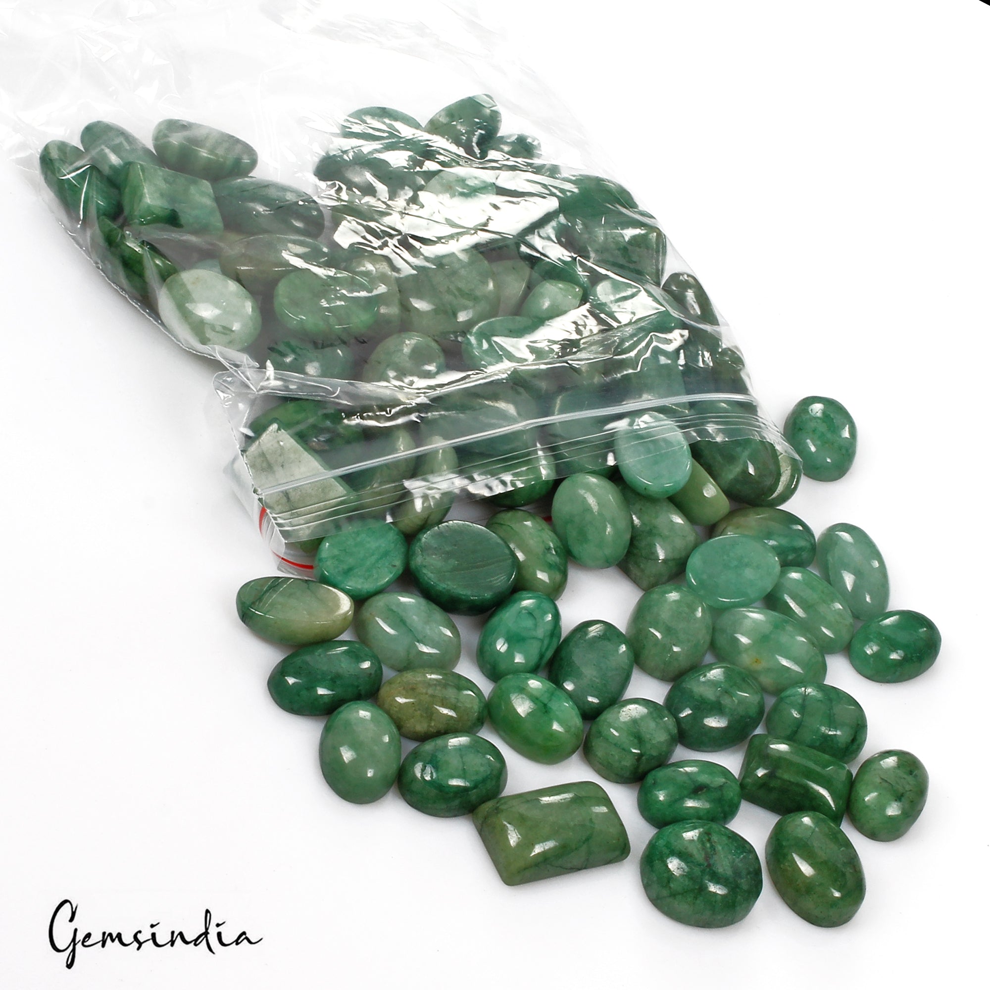 2060 Cts/88 Pcs Natural Brazilian Green Emerald Mix Cab Loose Wholesale Gems Lot