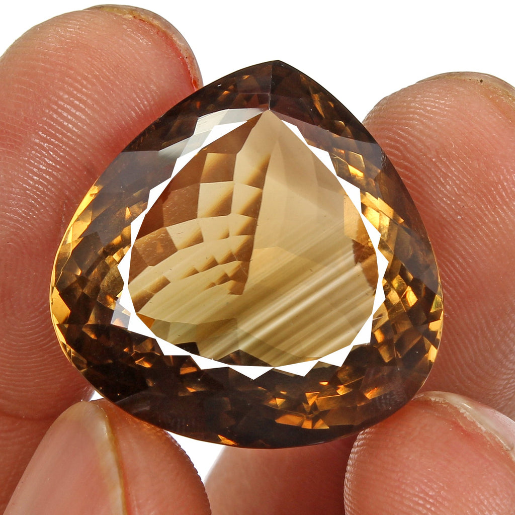VVS 50.20 Cts Natural Citrine Golden Honey AAA Grade Pear Cut Loose Gemstone~