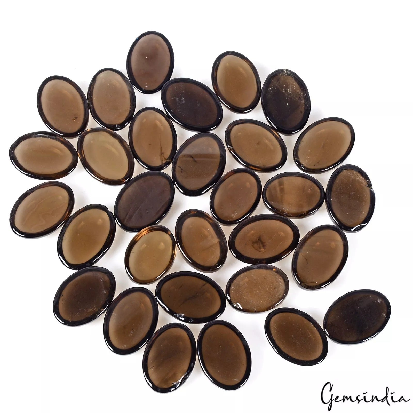 300 Ct Natural Smoky Quartz 16-18mm Oval Cab Untreated Loose Ring Size Gemstones