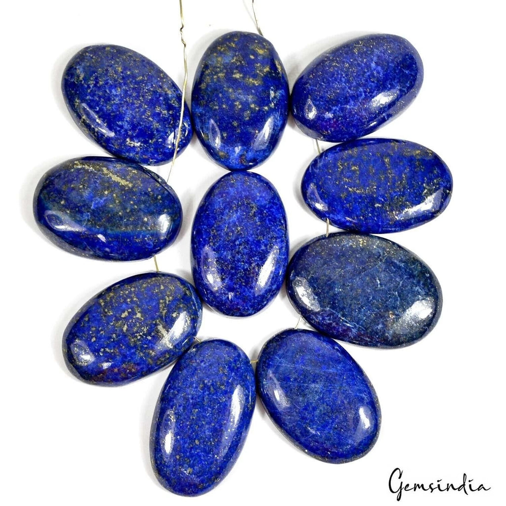 Lapis Lazuli Beaded Strand, Color Enhanced, Blue — 32mm to 35mm, 530 Ct