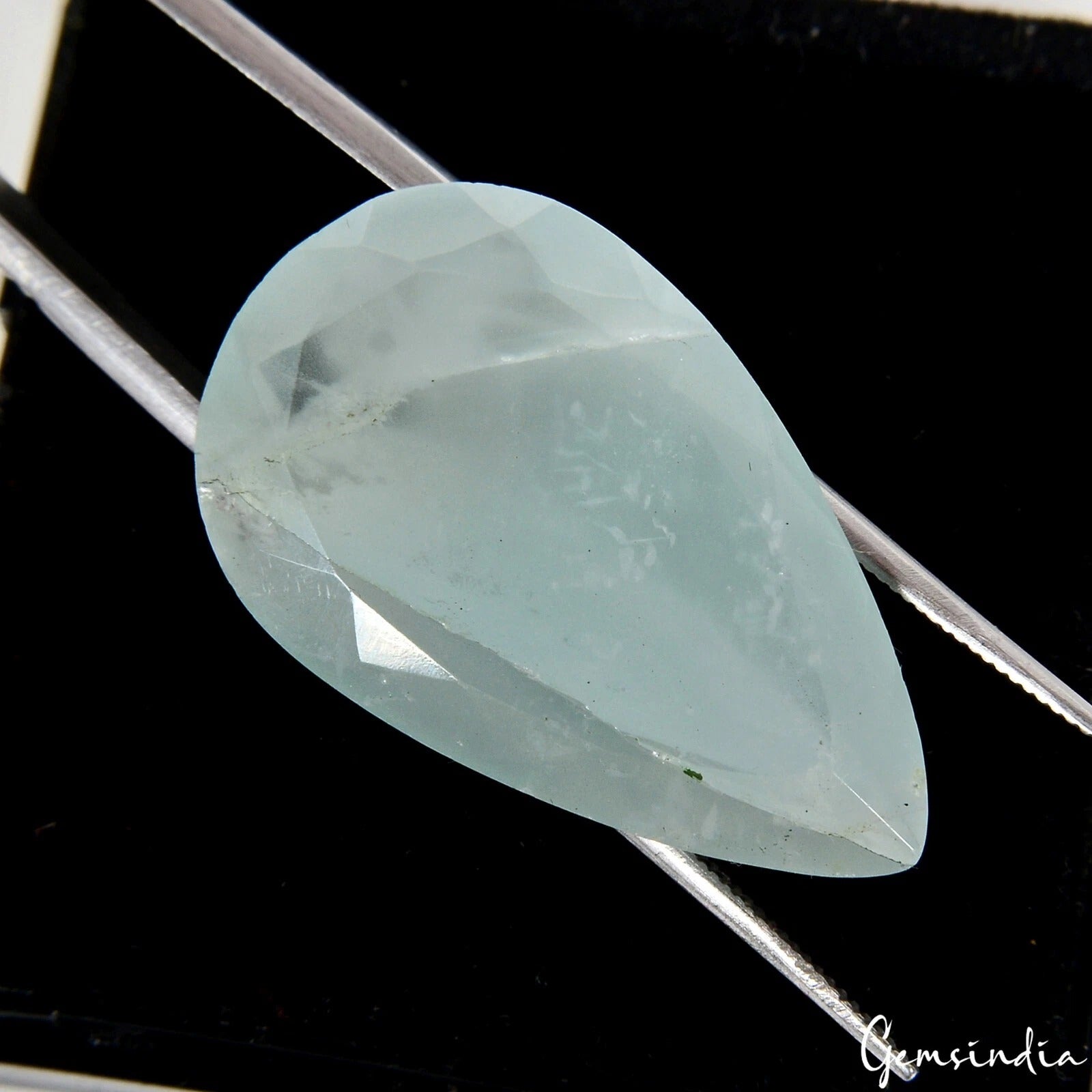 Certified 30.50 Cts Natural Untreated Aqua Green Aquamarine Pear Gem For Pendant