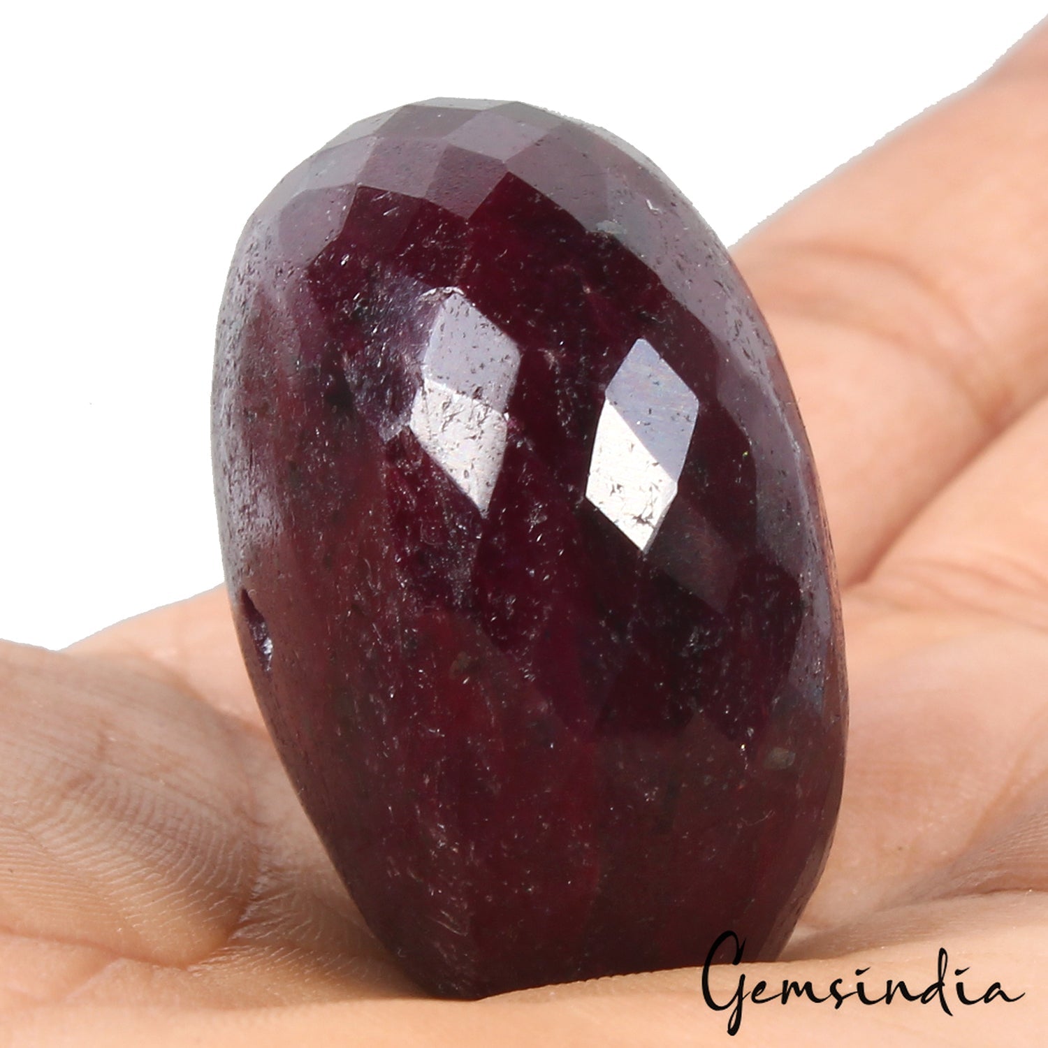 Giant 310 Ct Natural Earth Mined Ruby Gem 36mm Round Checker Cut Certified Bead
