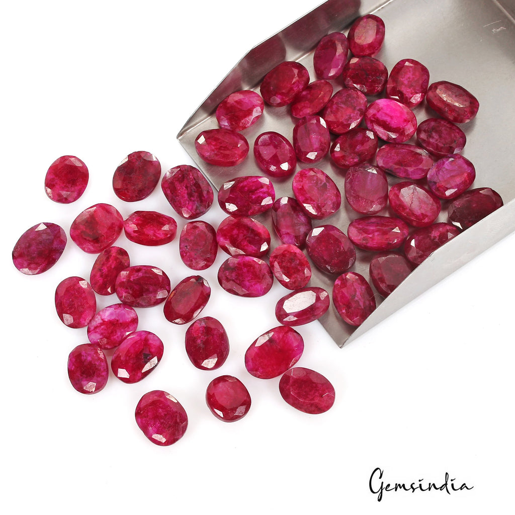 550 Ct Natural Red Pink Beryl Oval Faceted Loose Wholesale Gemstone Lot 51 Pcs