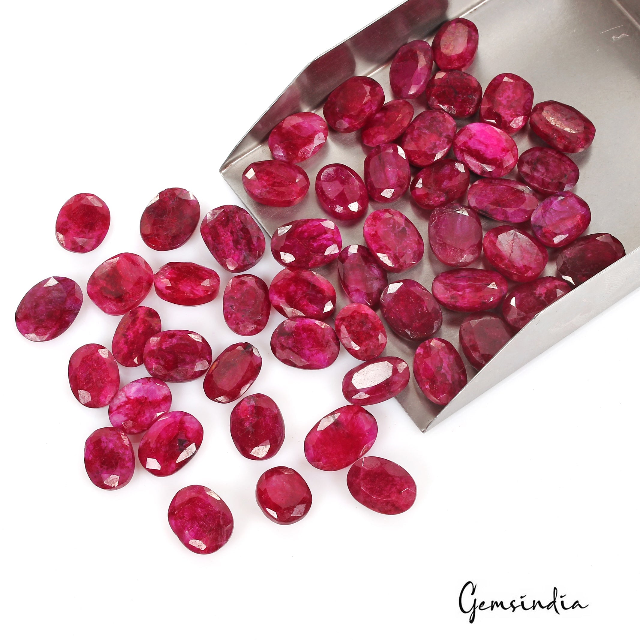 550 Ct Natural Red Pink Beryl Oval Faceted Loose Wholesale Gemstone Lot 51 Pcs