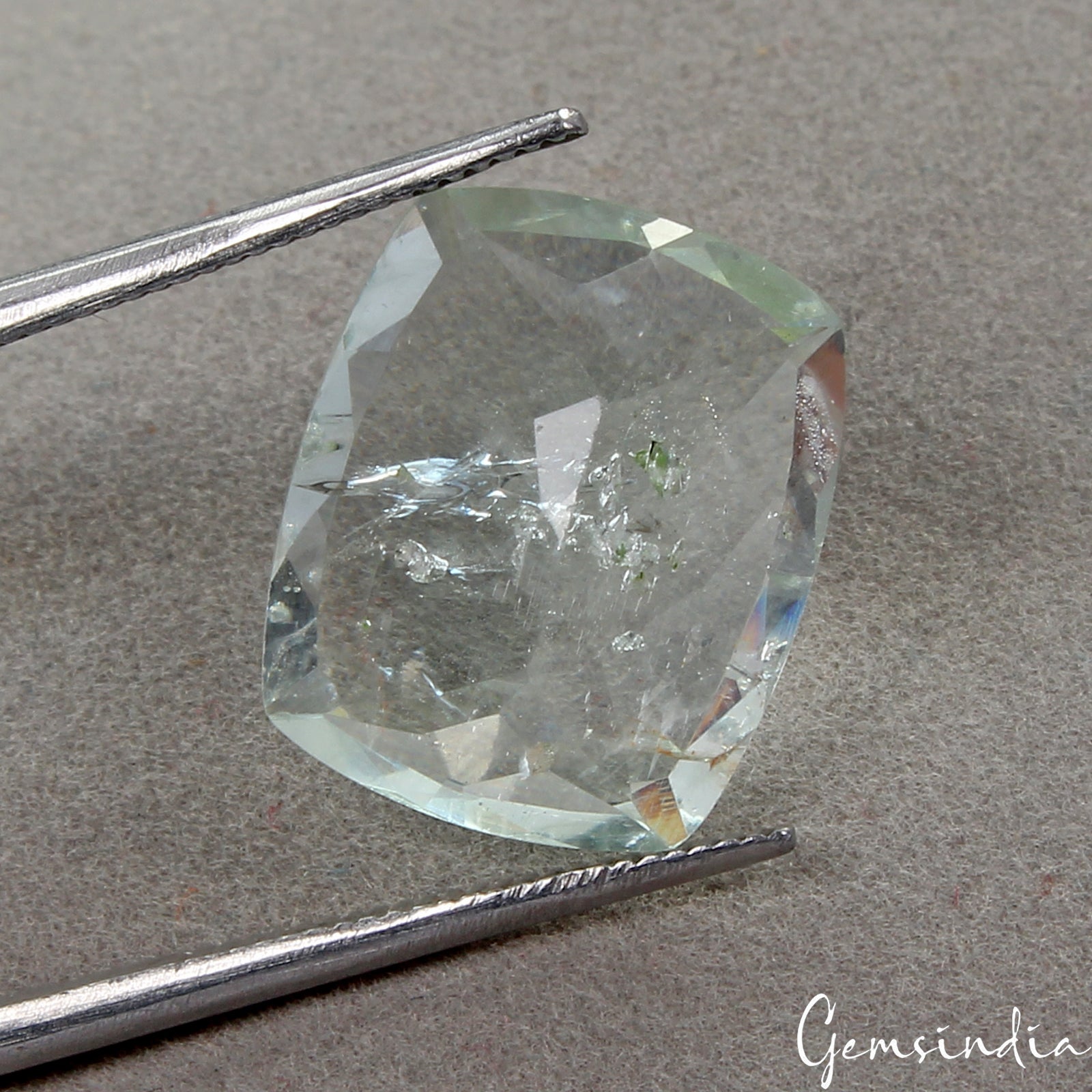 6.90 Cts Natural Blue Aquamarine Cushion Checker Cut Loose Unheated Gemstone