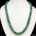 420 Ct Natural Brazilian Emerald Rondelle 6-14mm Beaded Gemstone Necklace 20"
