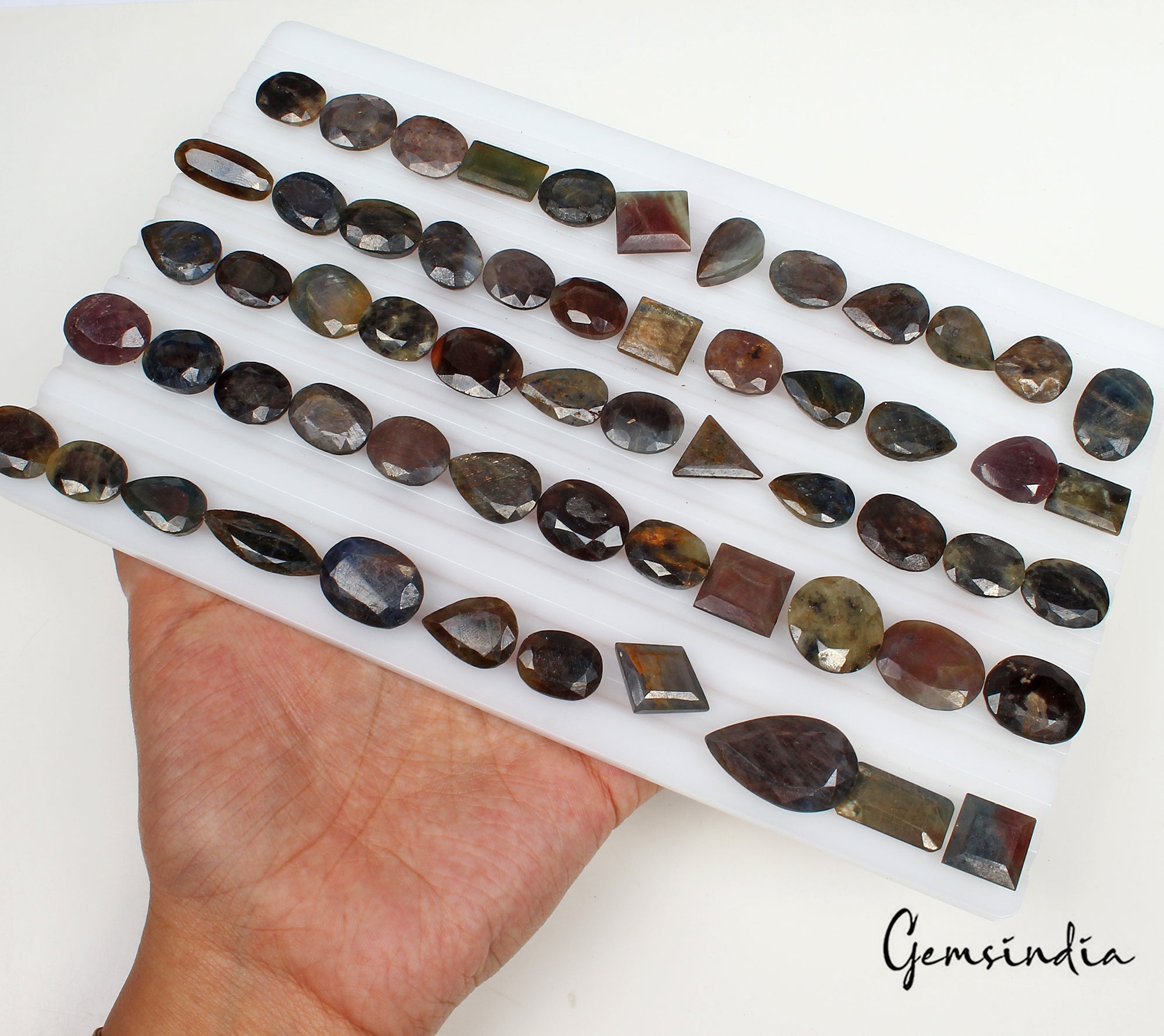 900 Ct Natural Untreated Multi Color Sapphire Mixed Cut Loose 13-27mm Gemstones