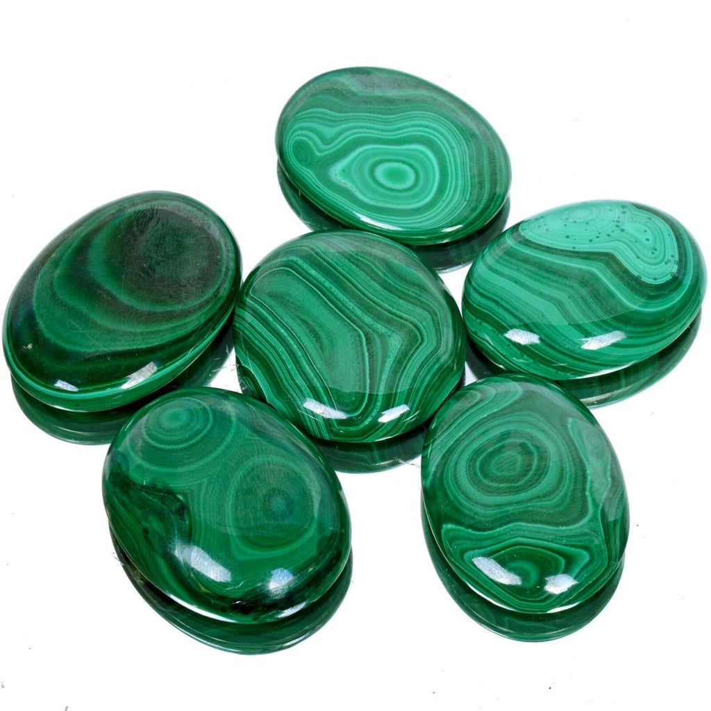 480 Cts/6 Pcs Natural Untreated Green Malachite Oval Cab Loose Gems For Pendant