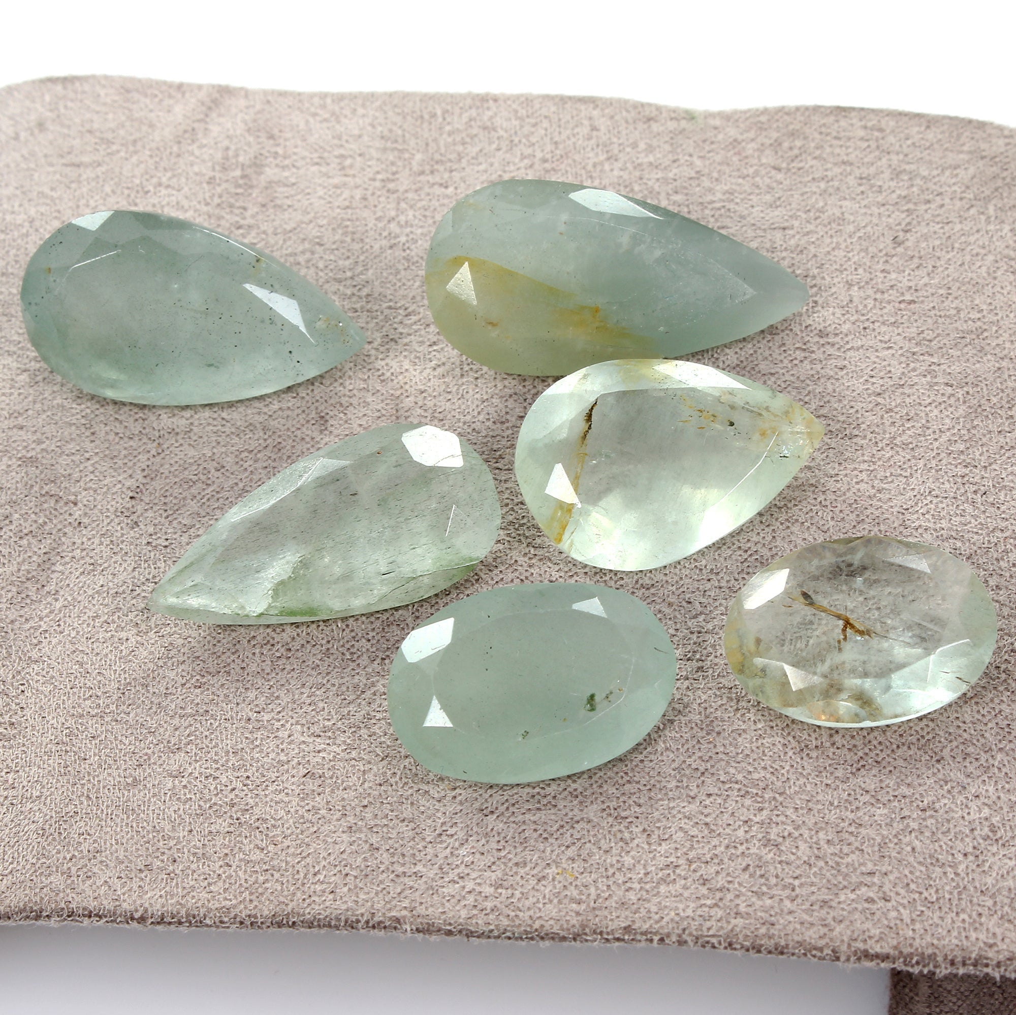 Certified 93.00Ct/6 Pc Natural Green Aquamarine Mix Cut Loose Unheated Gemstones