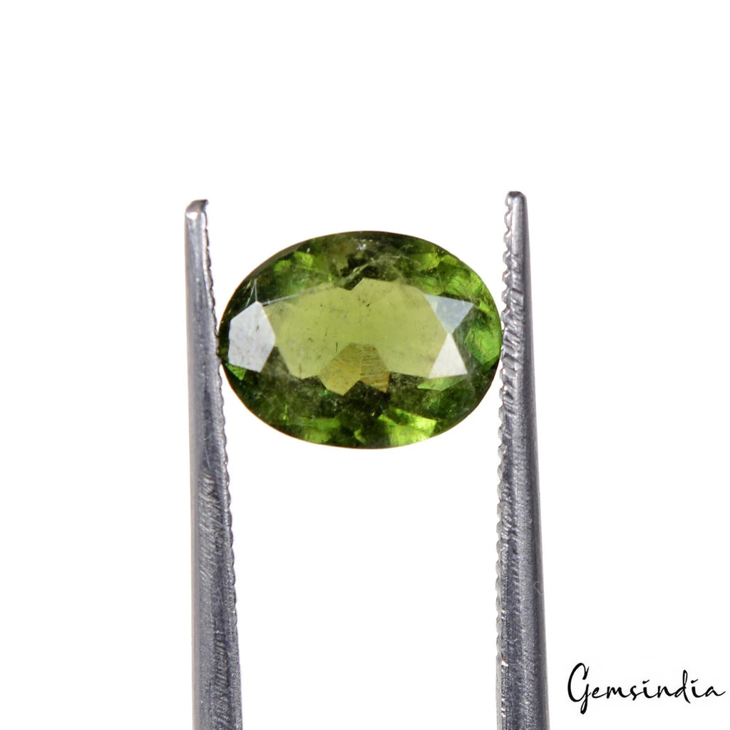 Tourmaline Loose Gemstone, Untreated, Green — 8x6x3mm, 1.50 Ct, Mozambique