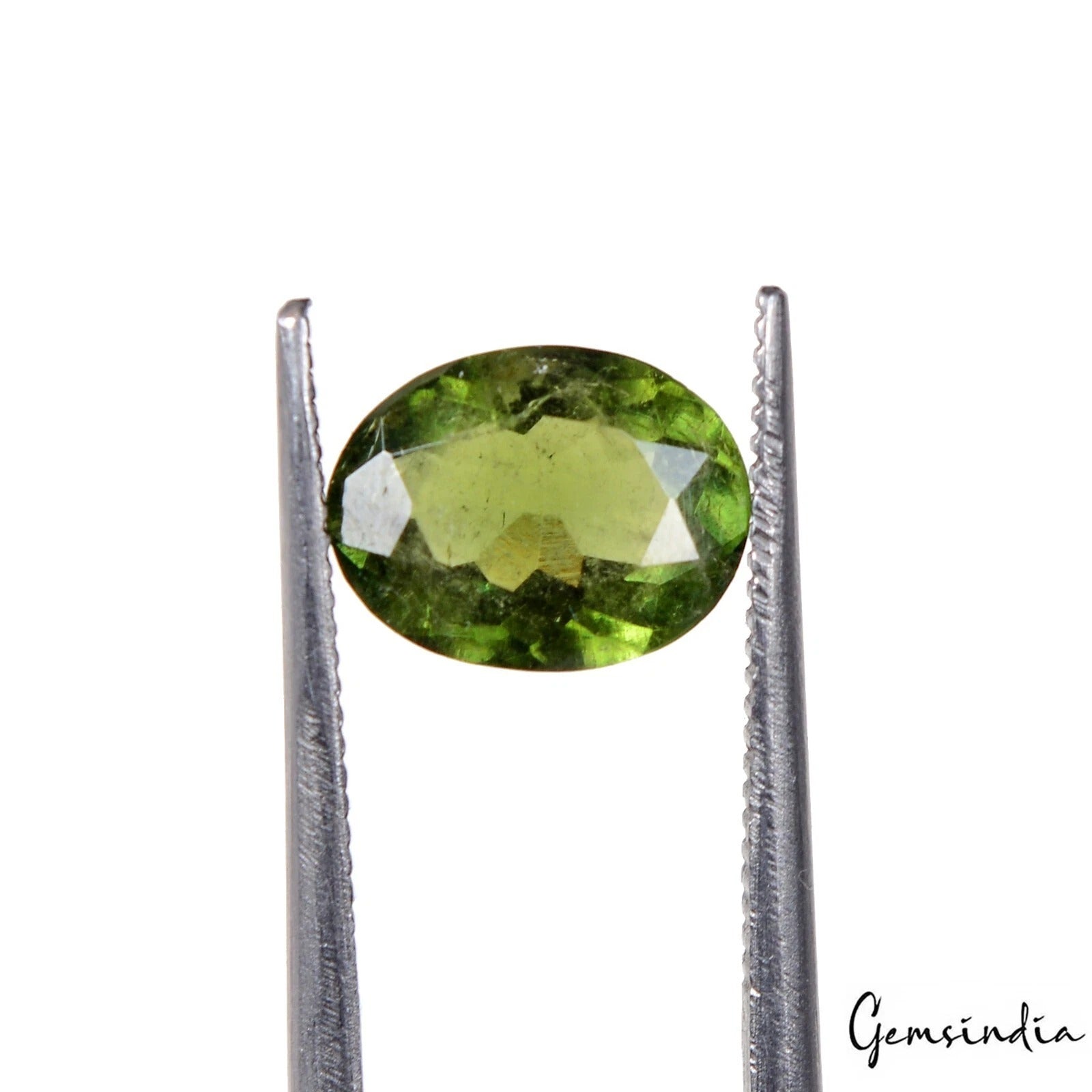 Tourmaline Loose Gemstone, Untreated, Green — 8x6x3mm, 1.50 Ct, Mozambique