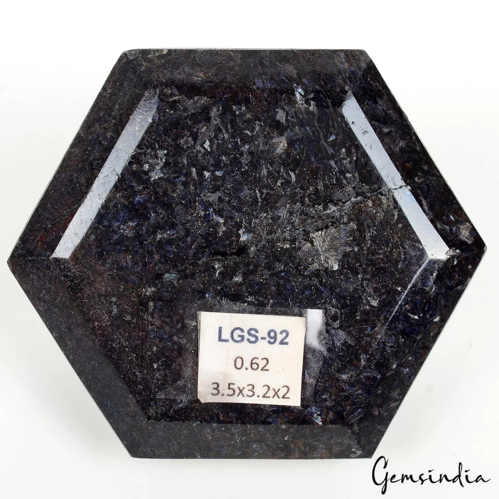 620 Gram Natural Blue Sapphire Museum Use Treated Hexagon Cut Gemstone 3.5*3.2 "