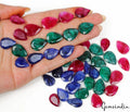400 Cts/46 Pcs Natural Multi Color Beryl Pear Faceted Cut Loose Gems For Jewelry