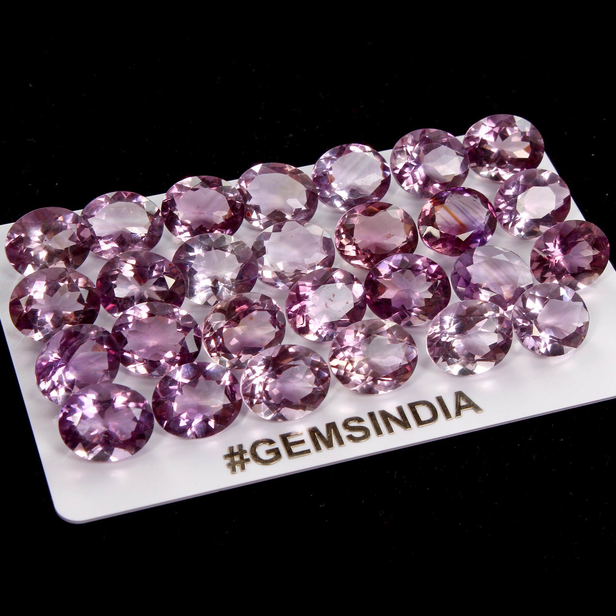 Oval Cut Natural Top Rich Purple Amethyst Brazil Lot 115.5ct 27pcs 12x10mm Gems