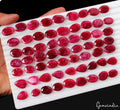 Red Beryl Lot, Loose Gemstone, Oval & Pear Cut, Color Enhanced — 63 Pieces, 13mm to 19mm, 650 Ct