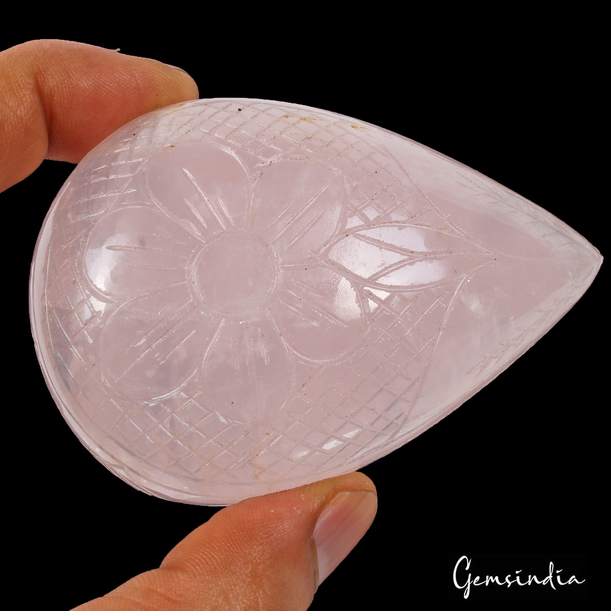 960 Cts Natural Untreated Pink Rose Quartz Pear Cut Hand Carved Loose Huge Gem