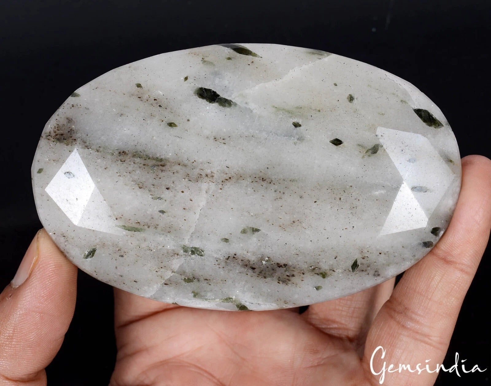 Rutilated Quartz Loose Gemstone, Untreated — 3.9 x 2.5 x 1.2 Inch, 1300 Ct (0.26 Kg), Madagascar