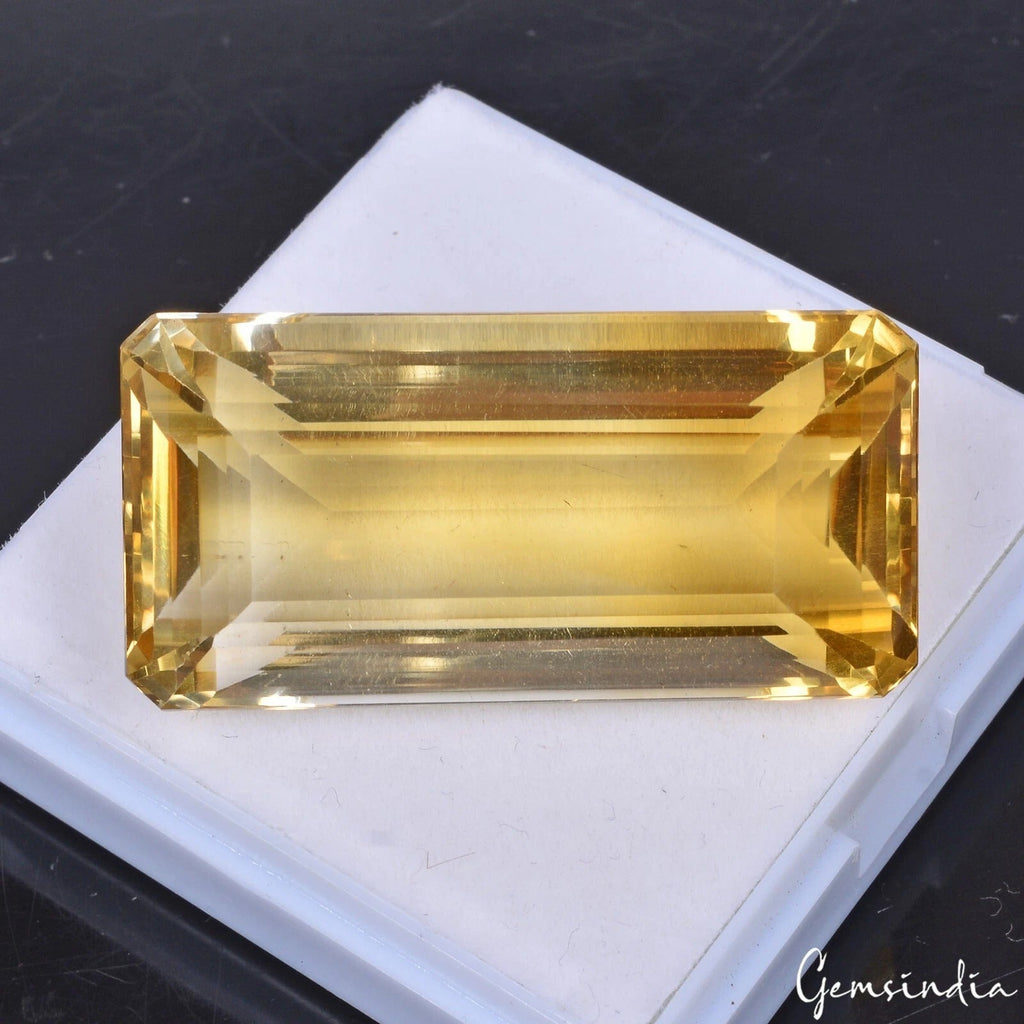 Citrine Octagon Cut Gemstone 121.10 Cts - 42x20mm Lustrous Precious Jewelry Gem