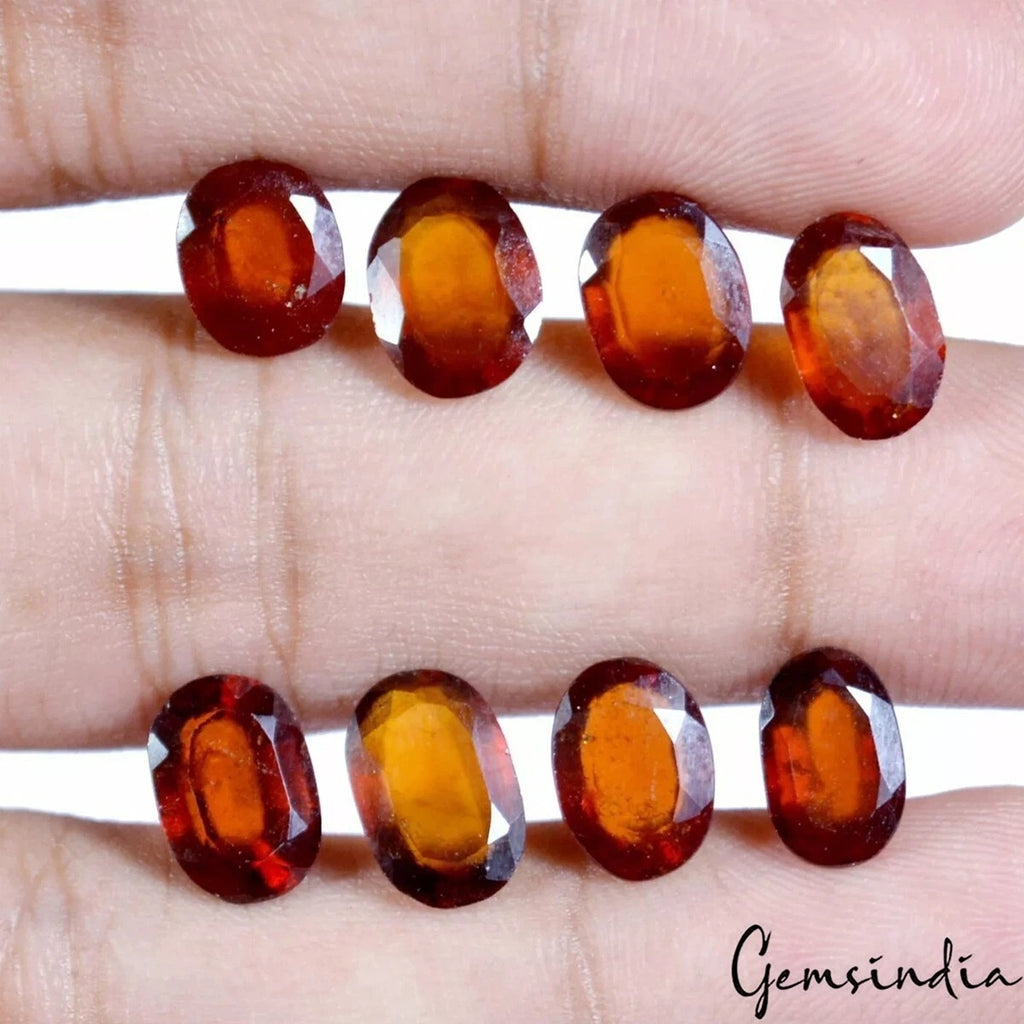 Hessonite Garnet Lot, Loose Gemstone, Untreated, Brown — 8 Pieces, 08mm to 10mm, 22.70 Ct, Sri Lanka