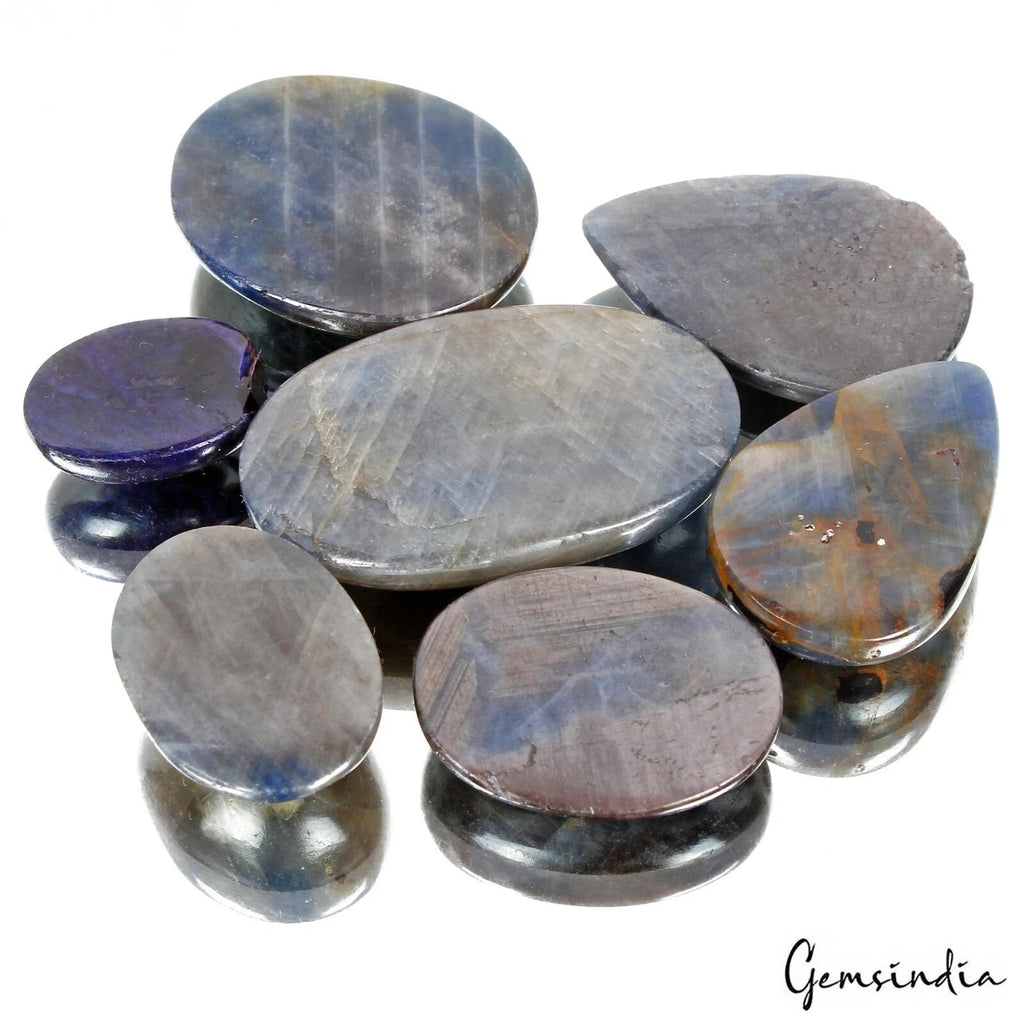 Certified 500 Cts/7 Pcs Natural Untreated Brown Blue Sapphire Mix Cab Loose Gems