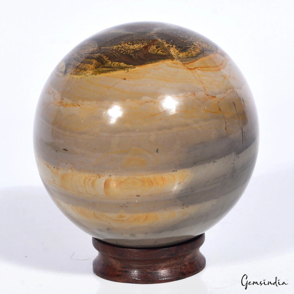 2570 Cts Natural Forest Agate Reiki Crystal Healing Mineral Gemstone Sphere~71mm