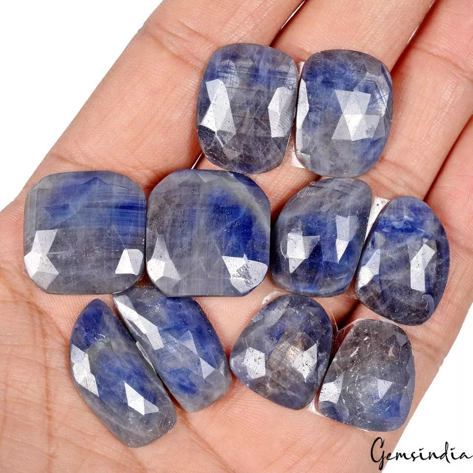 Blue Sapphire Lot, Loose Gemstone, Untreated — 10 Pieces, 18mm to 24mm, 174.00 Ct