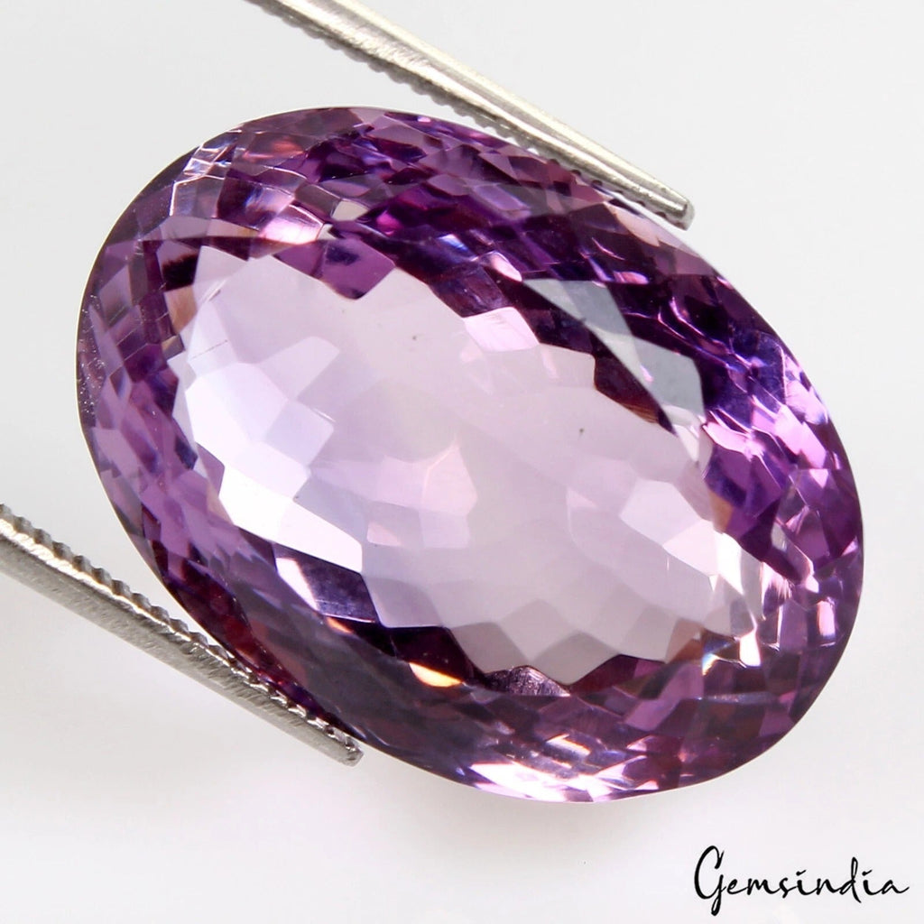 Certified 26.10 Ct Natural Untreated Brazilian Purple Amethyst Oval Cut Rare Gem