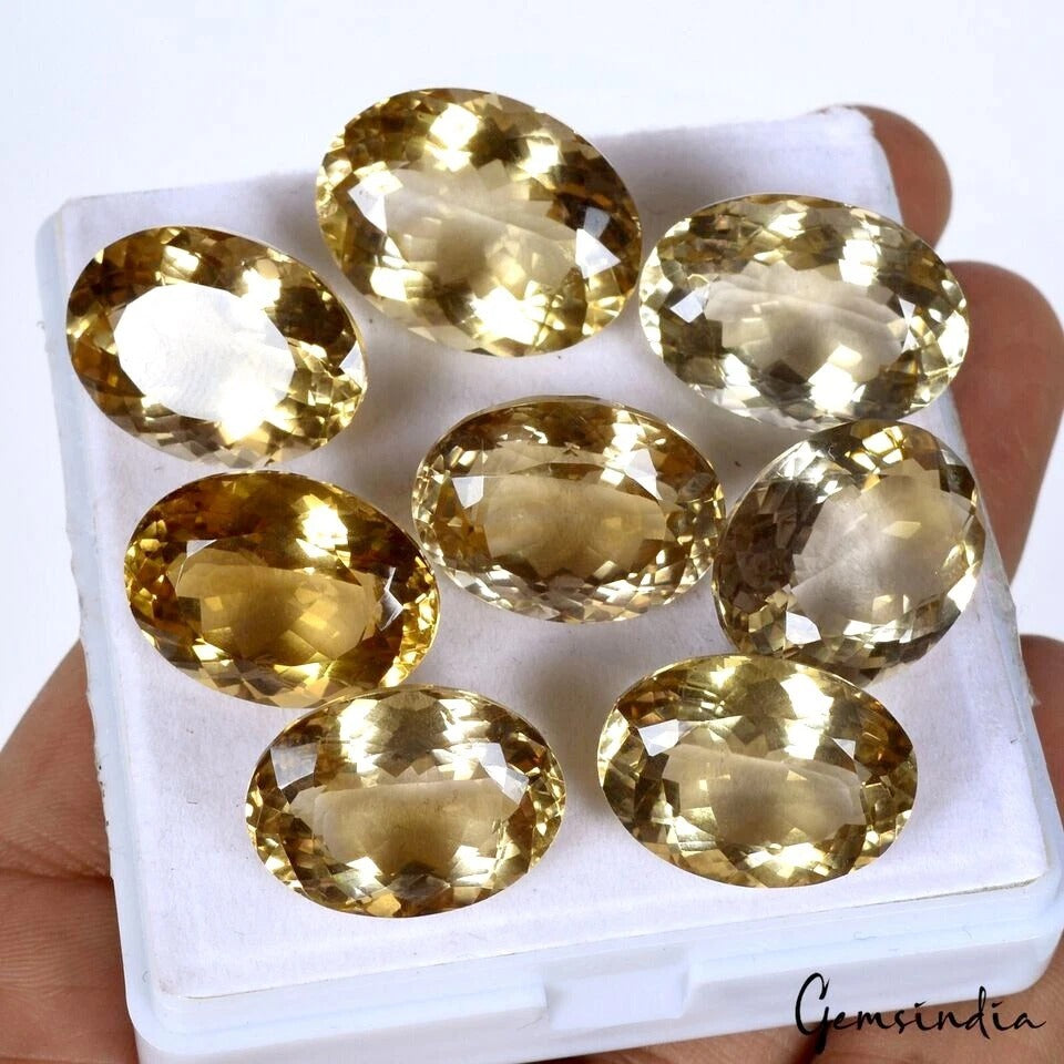 152 Ct Natural Citrine Brazilian Loose 19-22mm Oval Cut Jewelry Making Gemstones
