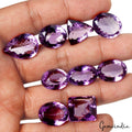 Certified 142.80 Ct/9 Pcs Natural Untreated Purple Amethyst Mix Cut Jewelry Gems