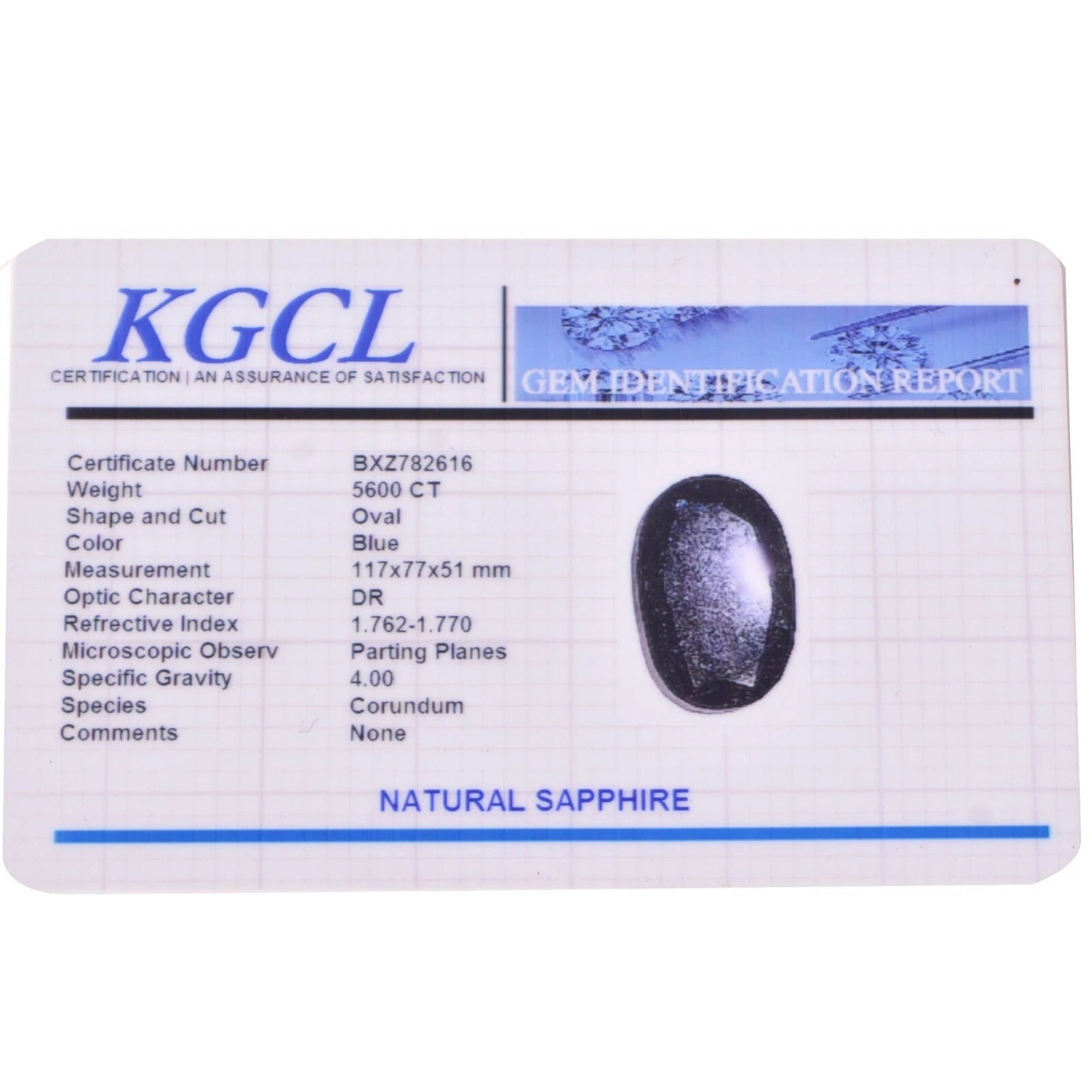 Blue Sapphire Loose Gemstone, Oval Cut, Color Enhanced — 117x77x51 mm, 5600 Ct, Madagascar