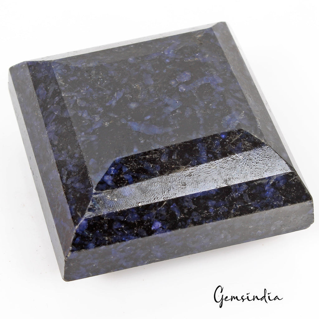 Huge 1830 Ct Natural African Dark Blue Sapphire Square Cut Earth Mined Loose Gem