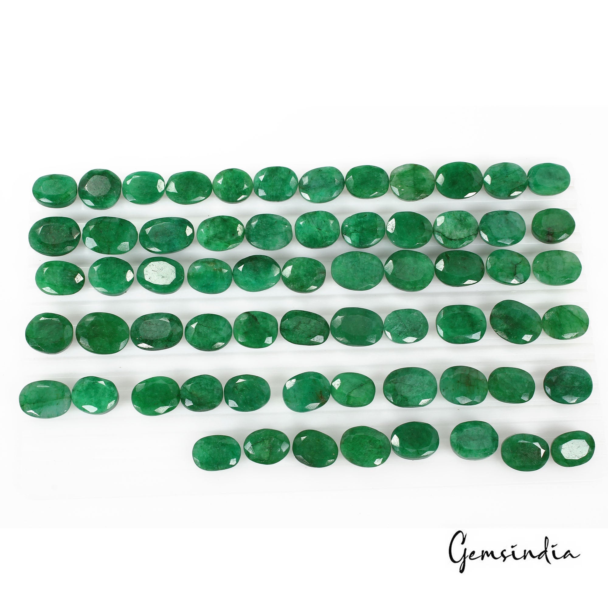 1000 Ct/64 Pcs Natural Brazilian Dark Green Emerald Oval Cut Gem Lot For Jewelry