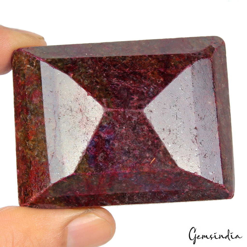 1370 Ct Natural Red Ruby Rectangular Cut Earth Mined Museum Size Loose Gemstone