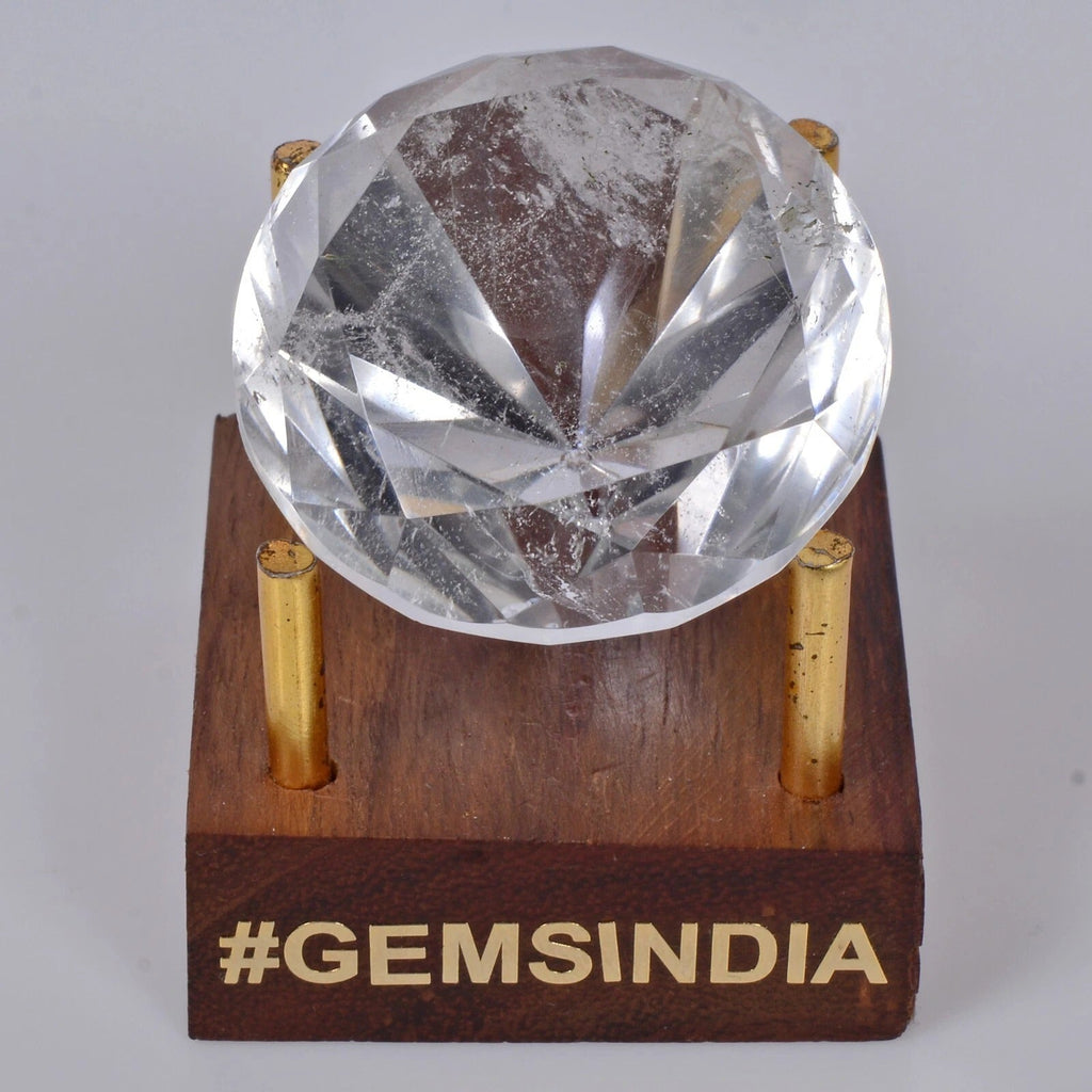 165.20 Ct Natural Diamond Cut White Quartz Crystal Mineral Loose Huge Gemstone