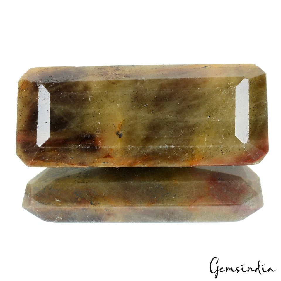 Certified 222.30 Ct Natural Untreated Brown Sapphire Octagon Cut Earth mined Gem