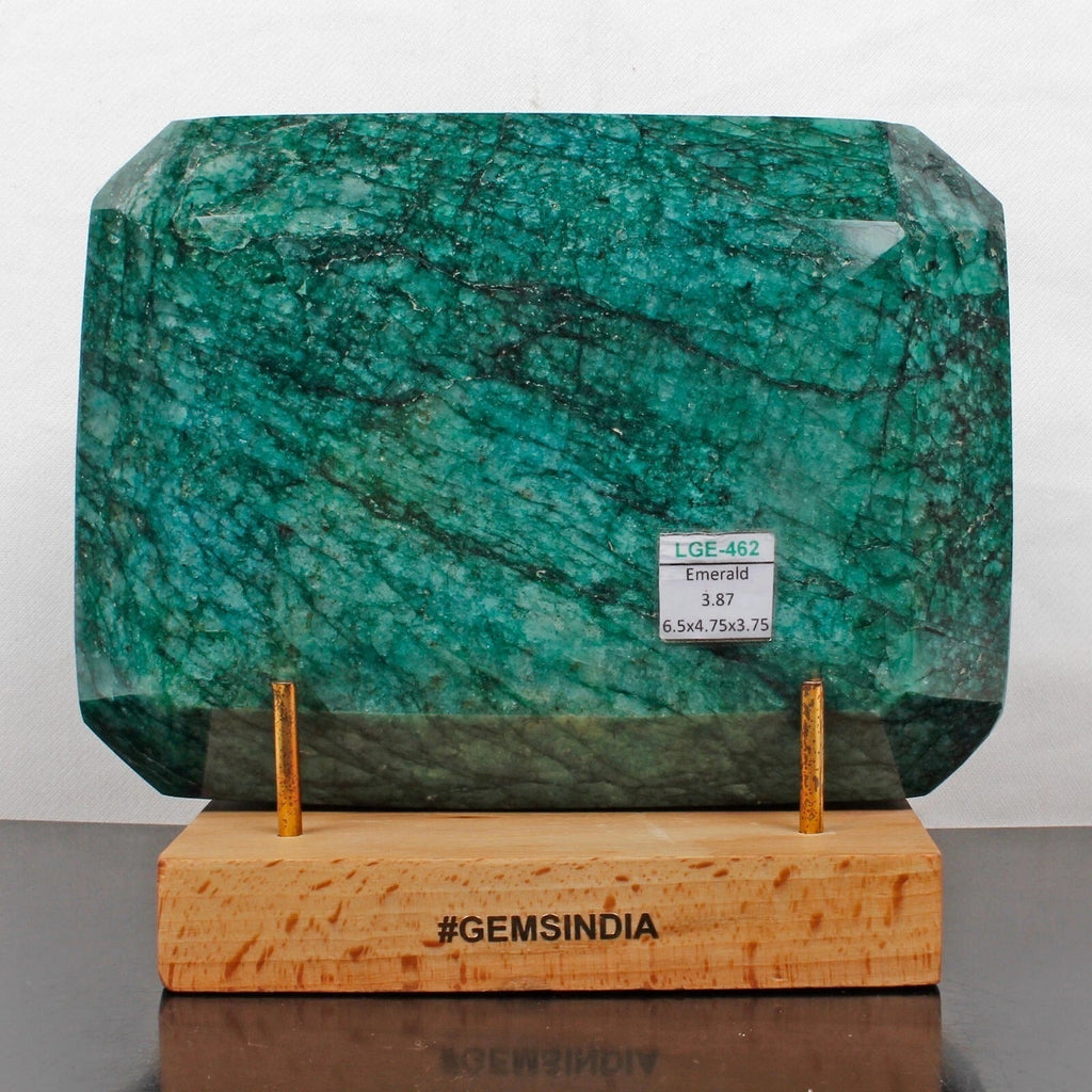 Big 3.87 Kilo Natural Finest Green Emerald Octagon Excellent Cut Grade Huge Gems