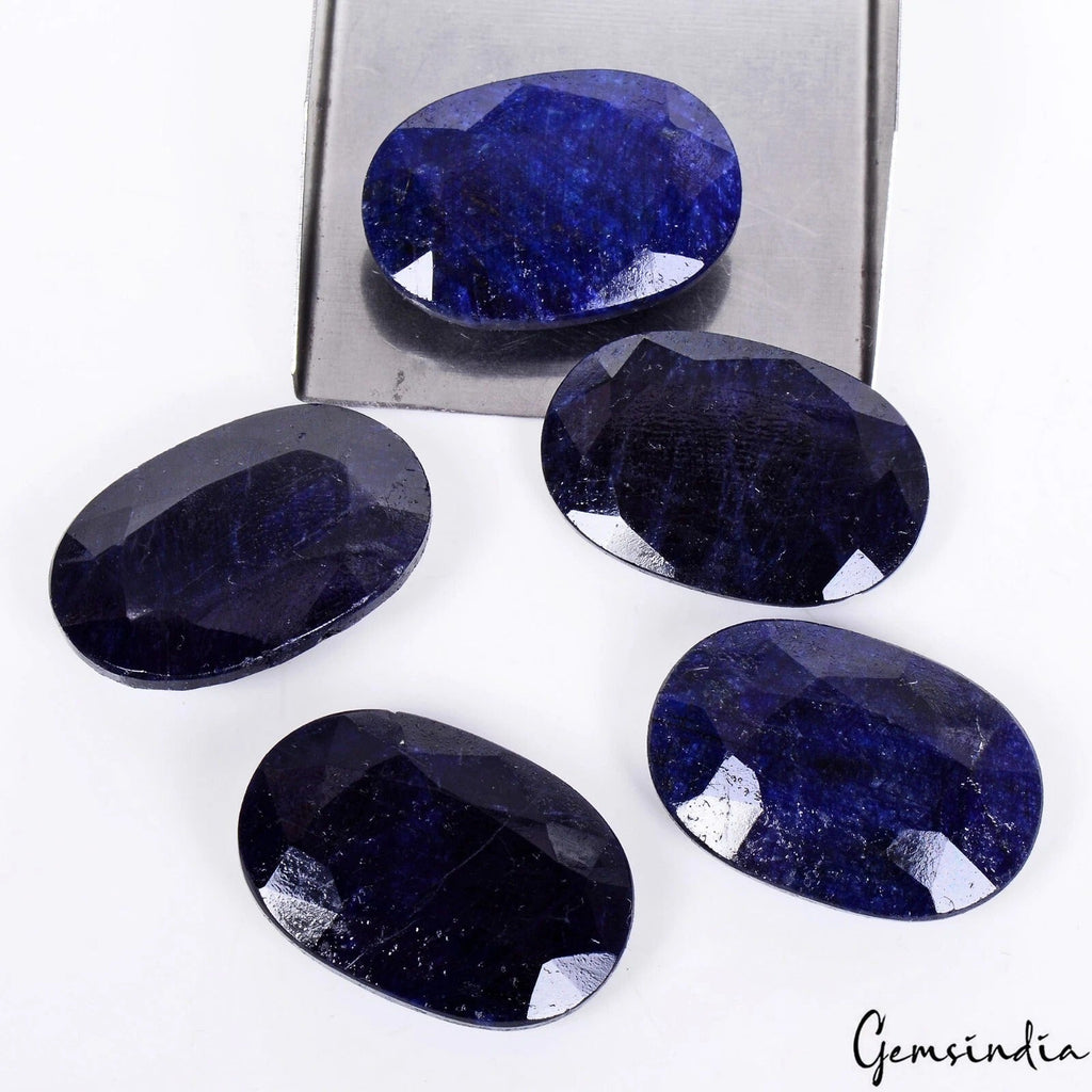 Certified 278.40 Ct/5 Pcs Natural Blue Sapphire Oval Cut Calibrated 30x20mm Gems