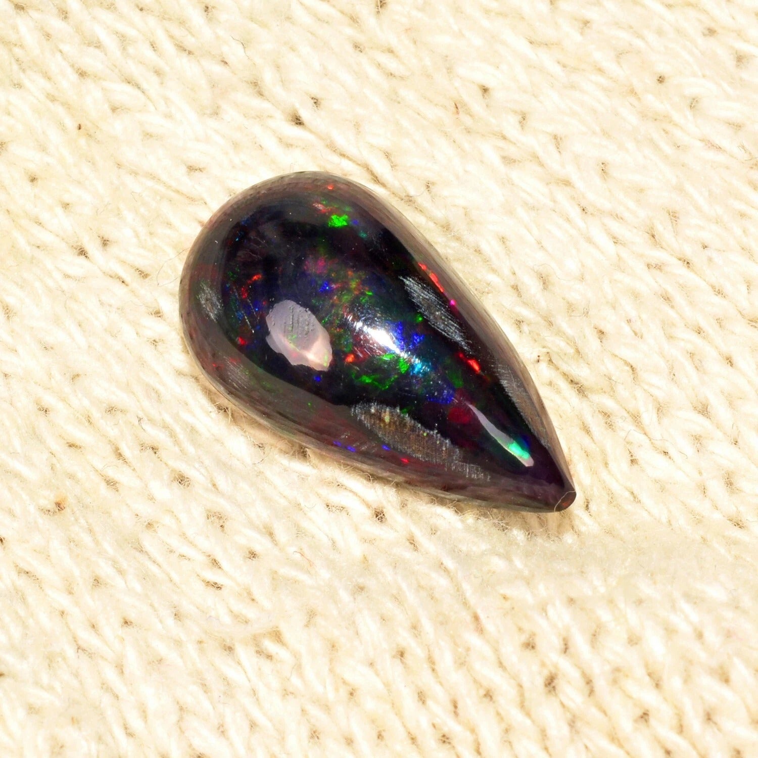 5.20 Cts Natural Ethiopian Black Opal 18x10mm Top Quality Loose Flashy Gemstone
