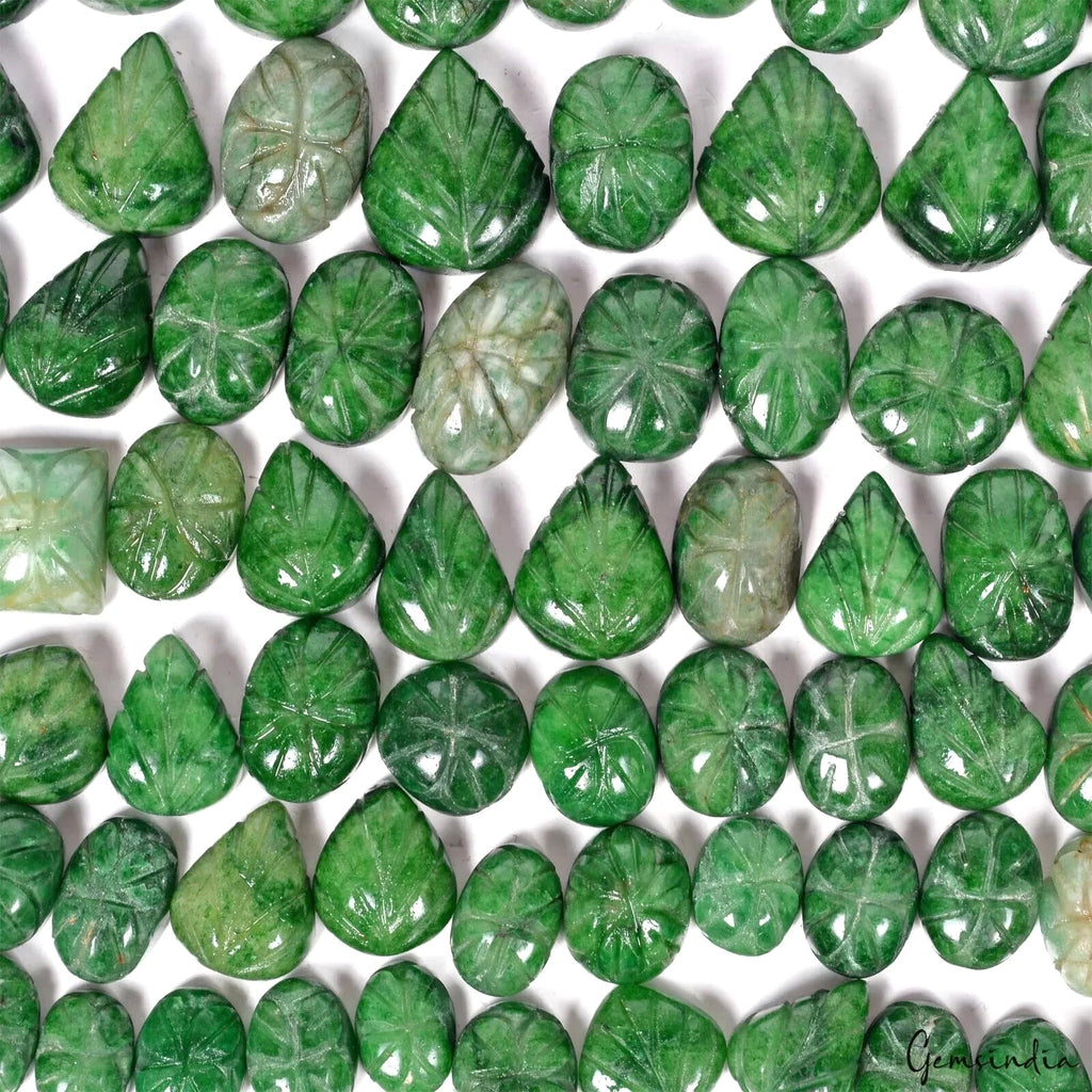 1000 Ct Natural Hand Carving Green Emerald Mix Shape Loose 13-22mm Gemstones Lot