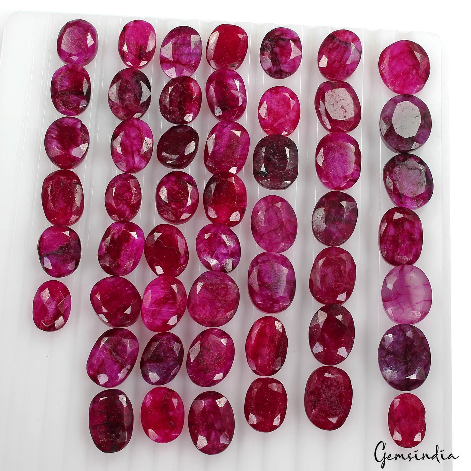 500 Cts/51 Pcs Natural Red USA Beryl Bixbite Oval Cut Loose Gems Lot For Jewelry