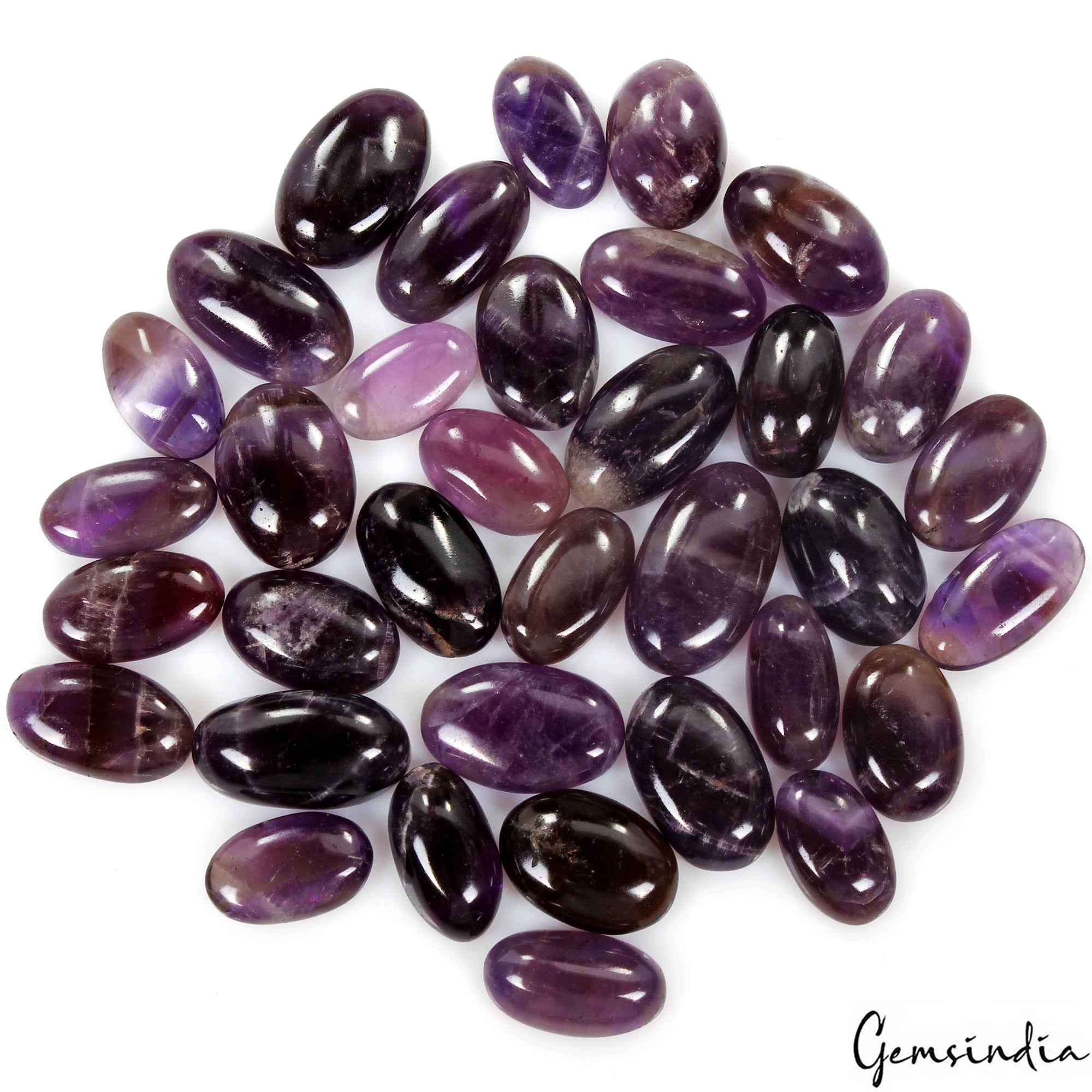 500 Ct Natural Purple Amethyst Loose Oval Cabochon Untreated Gemstones~18-25mm