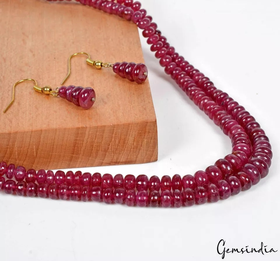 Ruby Necklace, Red — 19"