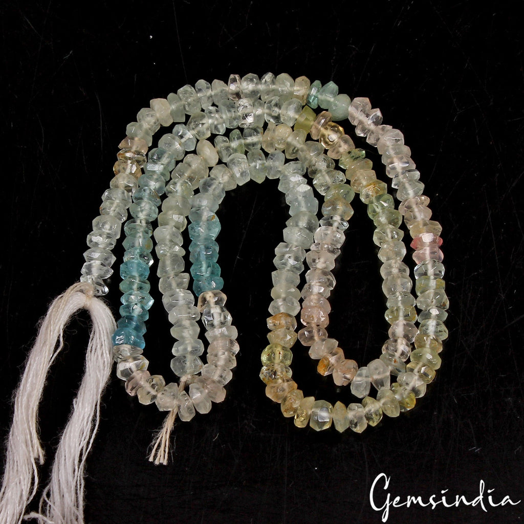 35.20 Cts AAA Aquamarine Gemstone 6mm Round Cut Faceted Loose Beads Strand~14"