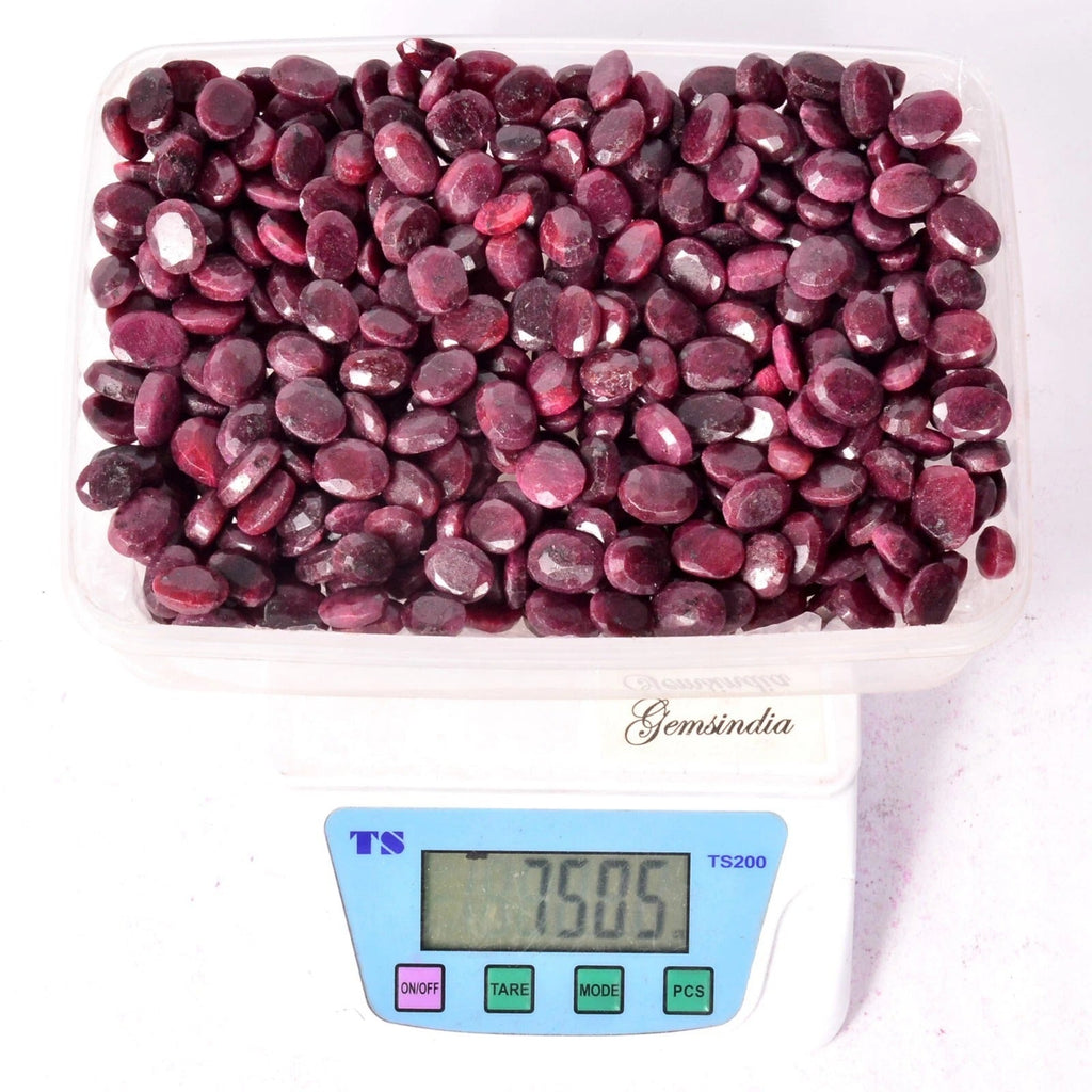 7500 Cts/452 Pcs Natural African Red Ruby Oval Cut Loose Gemstone Wholesale Lot