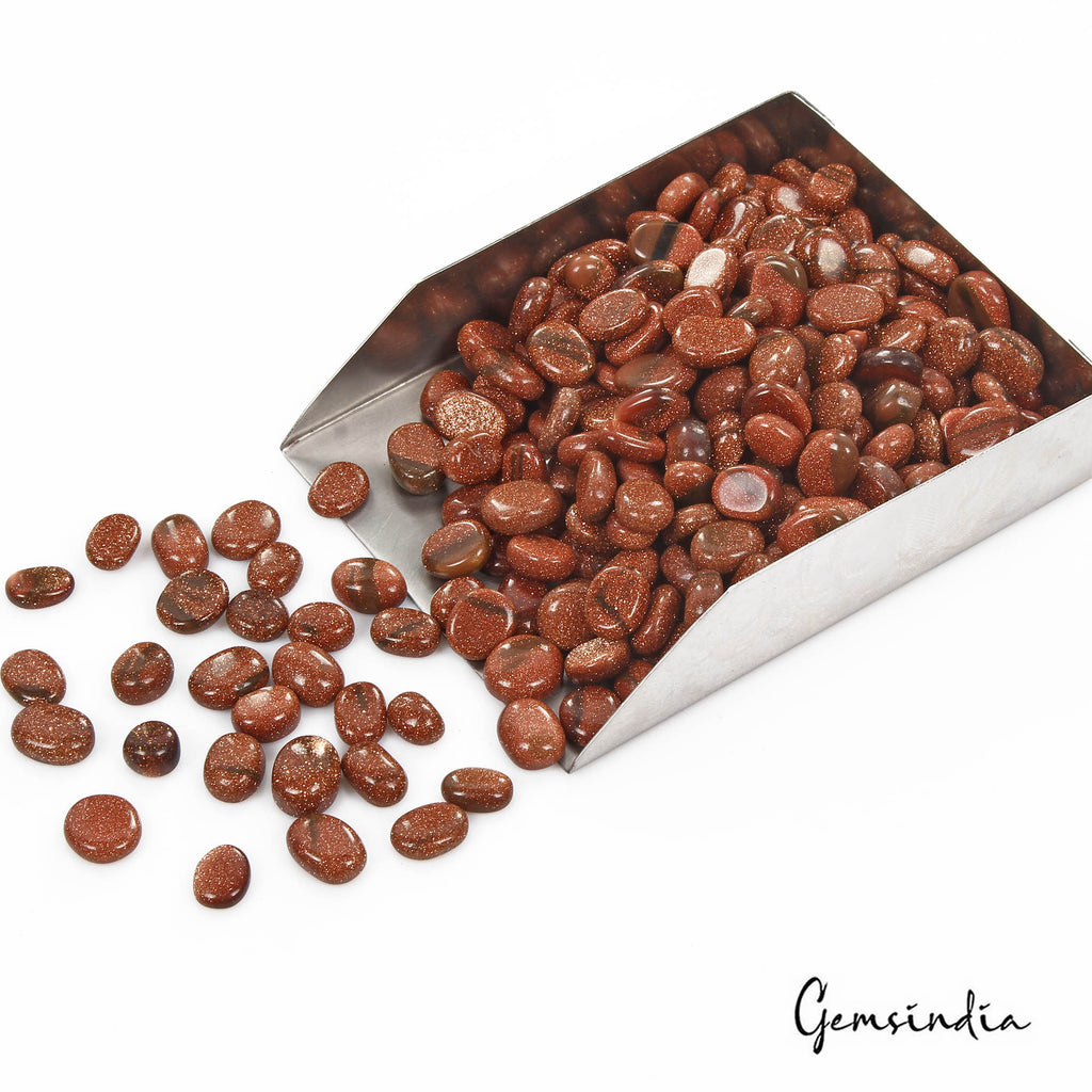 1380 Ct/268Pcs Natural Brown Glittering Shine Sunstone Oval Cab Gems For Jewelry