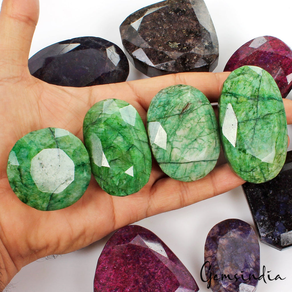 6100 Ct/11Pcs Natural Multi Color Emerald Ruby Sapphire Mixed Cut Loose Gems Lot