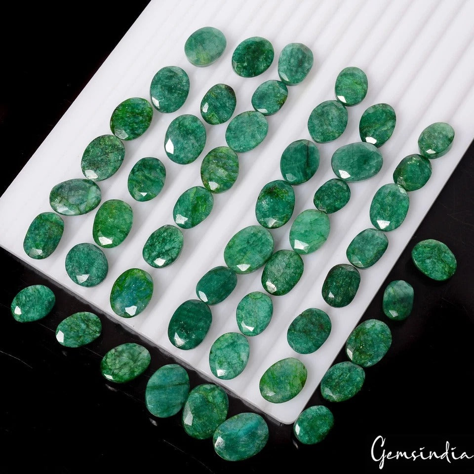 600 Cts/50 Pcs Natural Brazilian Green Emerald Mix Cut Loose 14mm-18mm Gems Lot