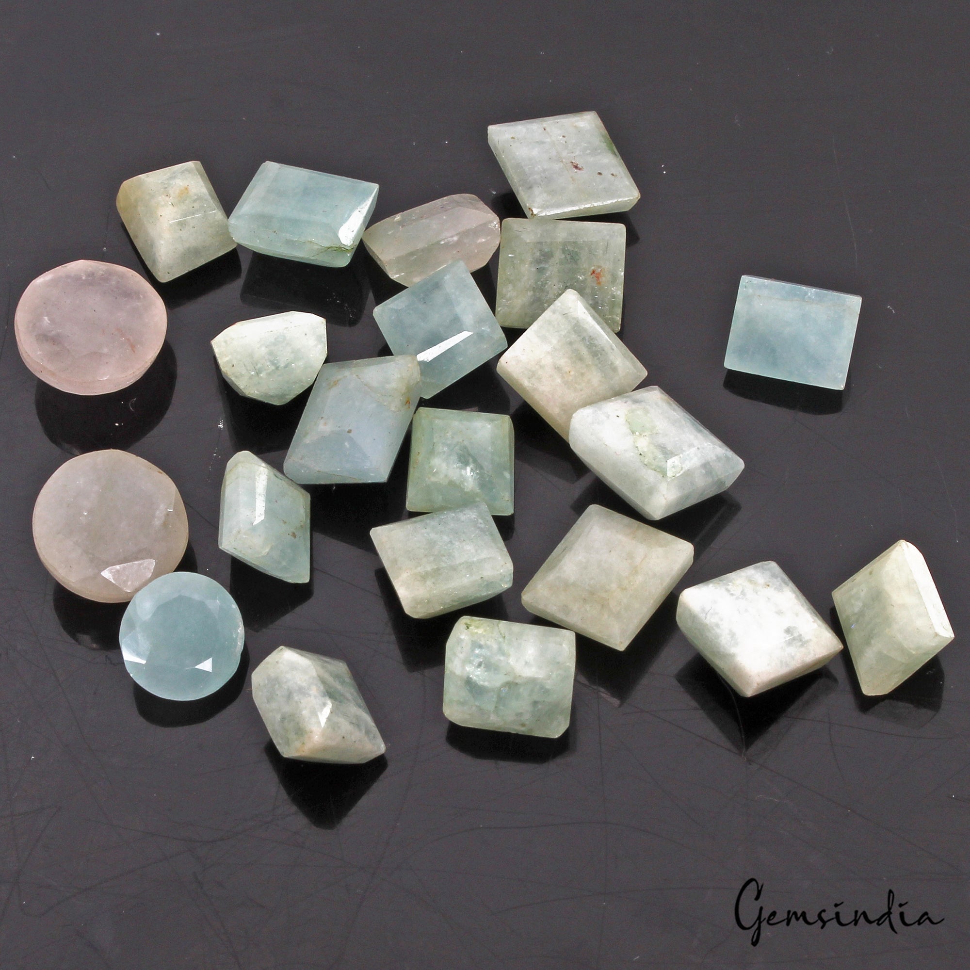 Certified 125 Cts/22 Pcs Natural Untreated Aquamarine Mixed Cut Gems For Jewelry