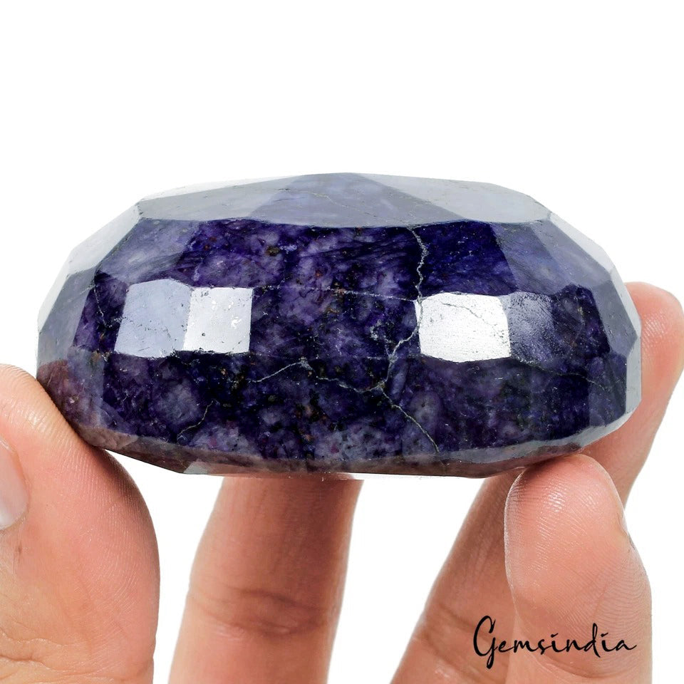 1030Ct Natural Blue Sapphire Oval Cut Loose Earth Mined Huge Gemstone 69x51x31mm