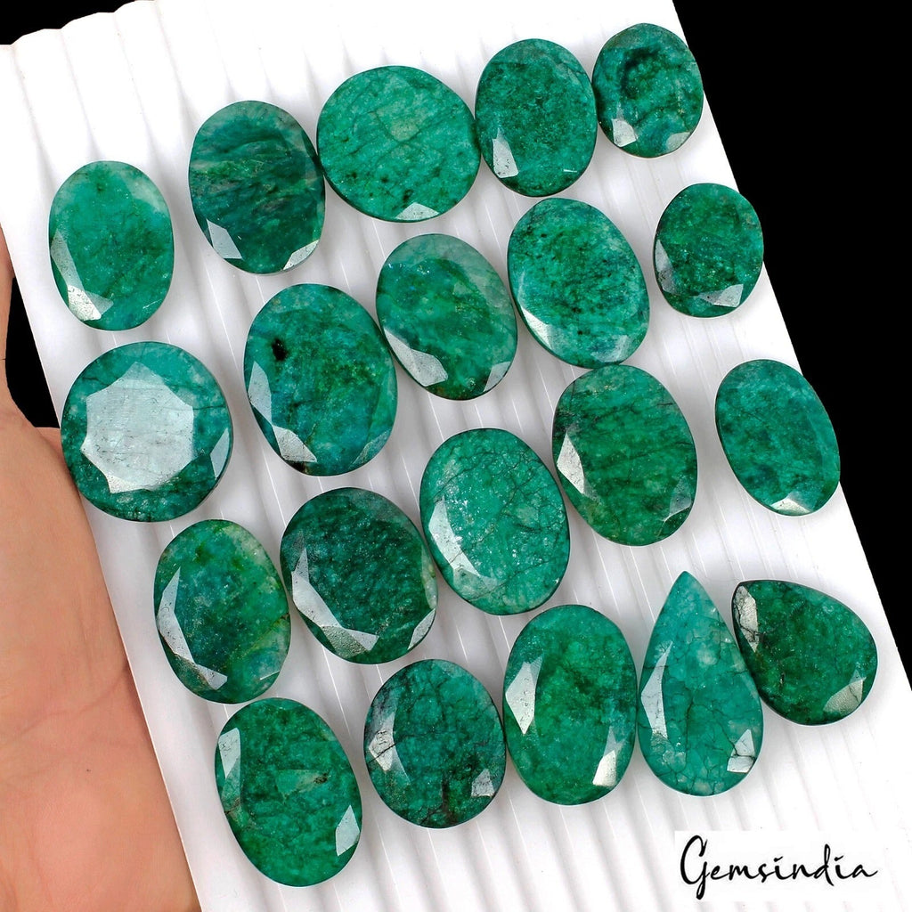 930 Cts/20 Pcs Natural Brazilian Green Emerald Oval Cut Loose Wholesale Gems Lot